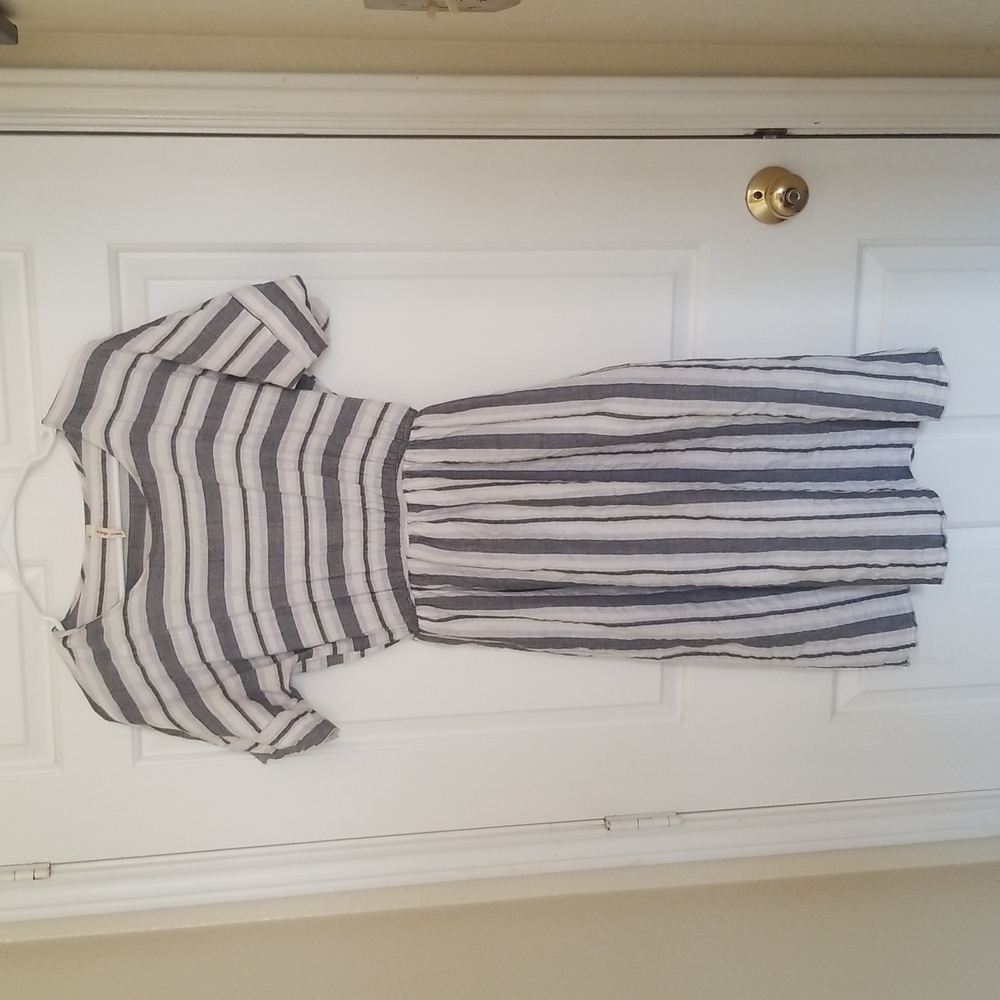 Orange Creek Grey and White Striped Dress